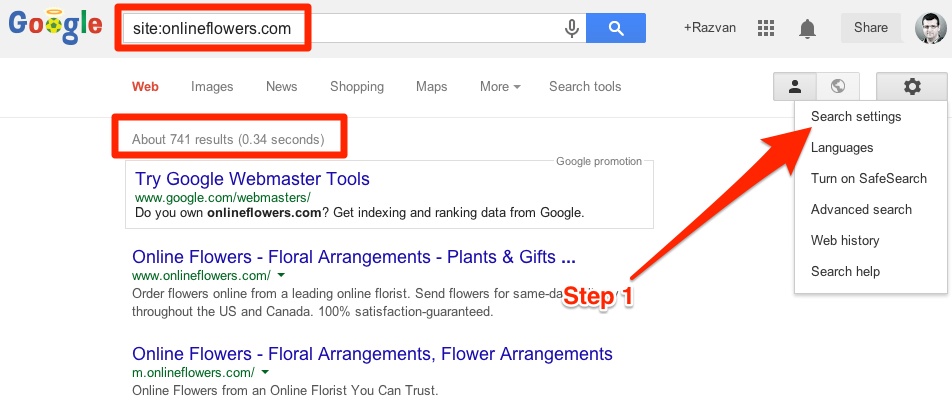 Google Webmaster Tools - Download Indexed Pages Step1