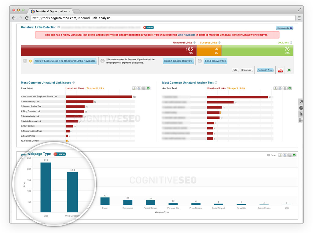 cognitiveSEO Link Audit