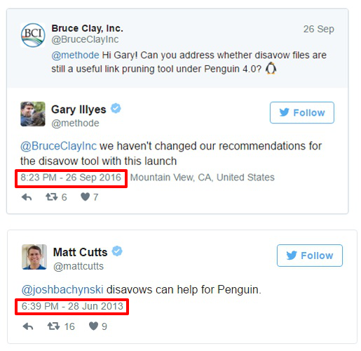 Disavow tweets