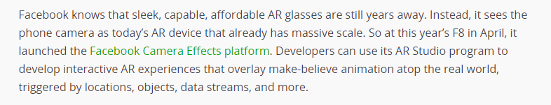 Facebook on AR 2017